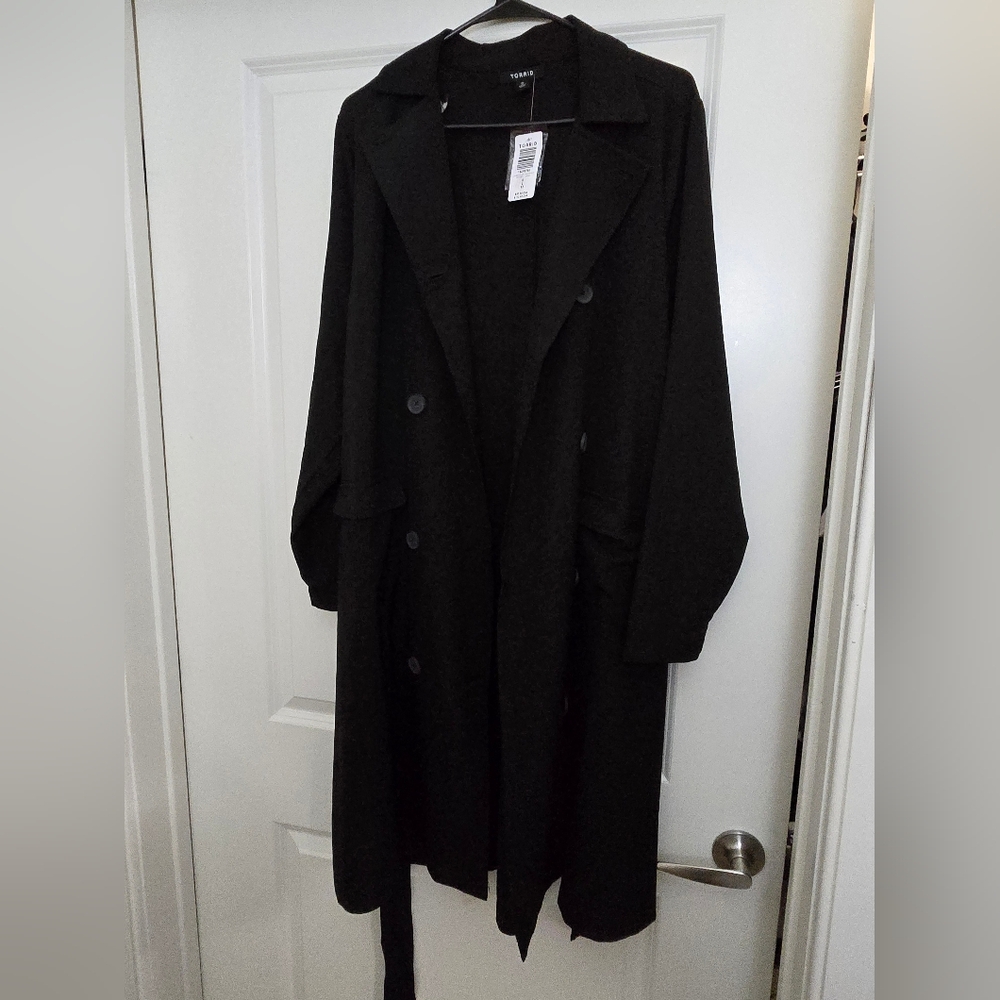 Torrid Black Trench Coat Elegant Formal Style